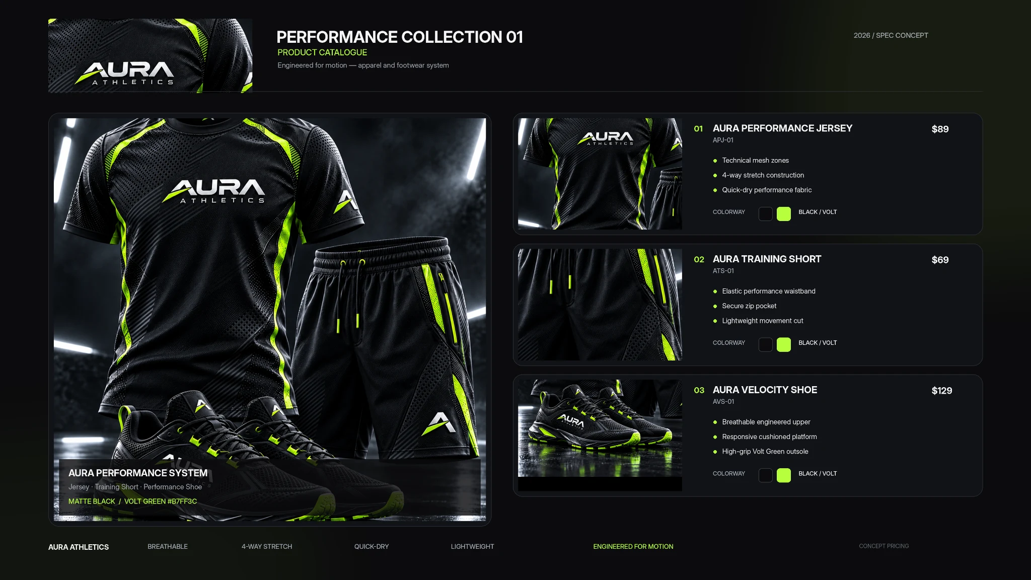 AURA Athletics — Product Catalogue