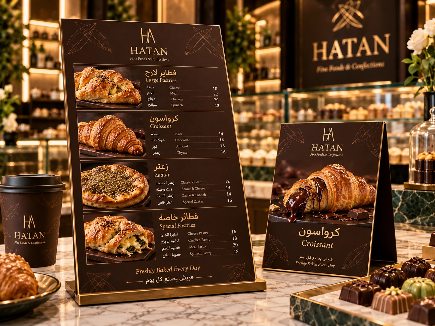 HATAN menu and product card
