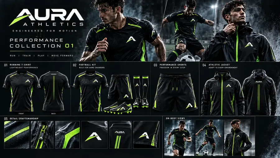 AURA Athletics sportswear brand identity