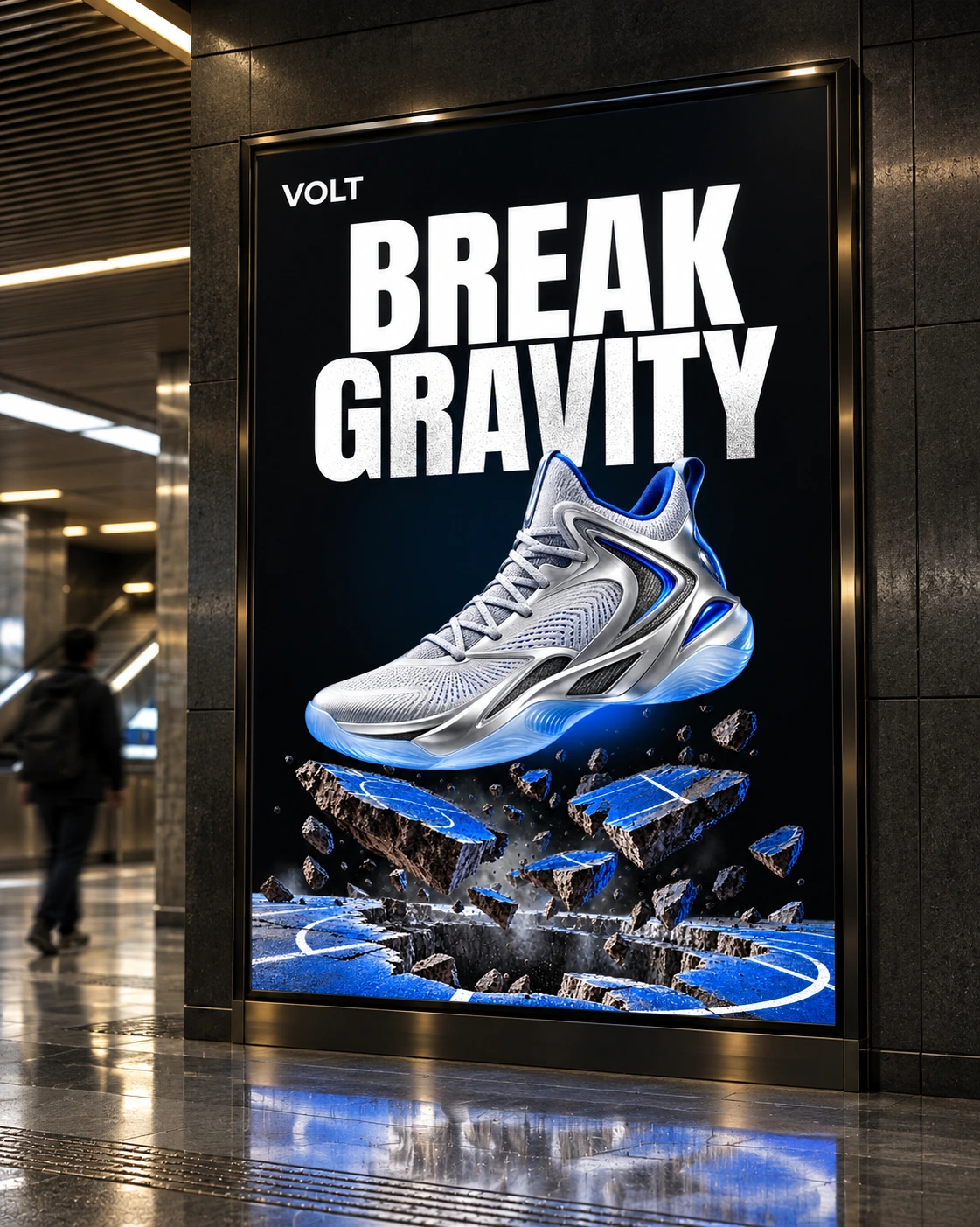 VOLT campaign station billboard mockup
