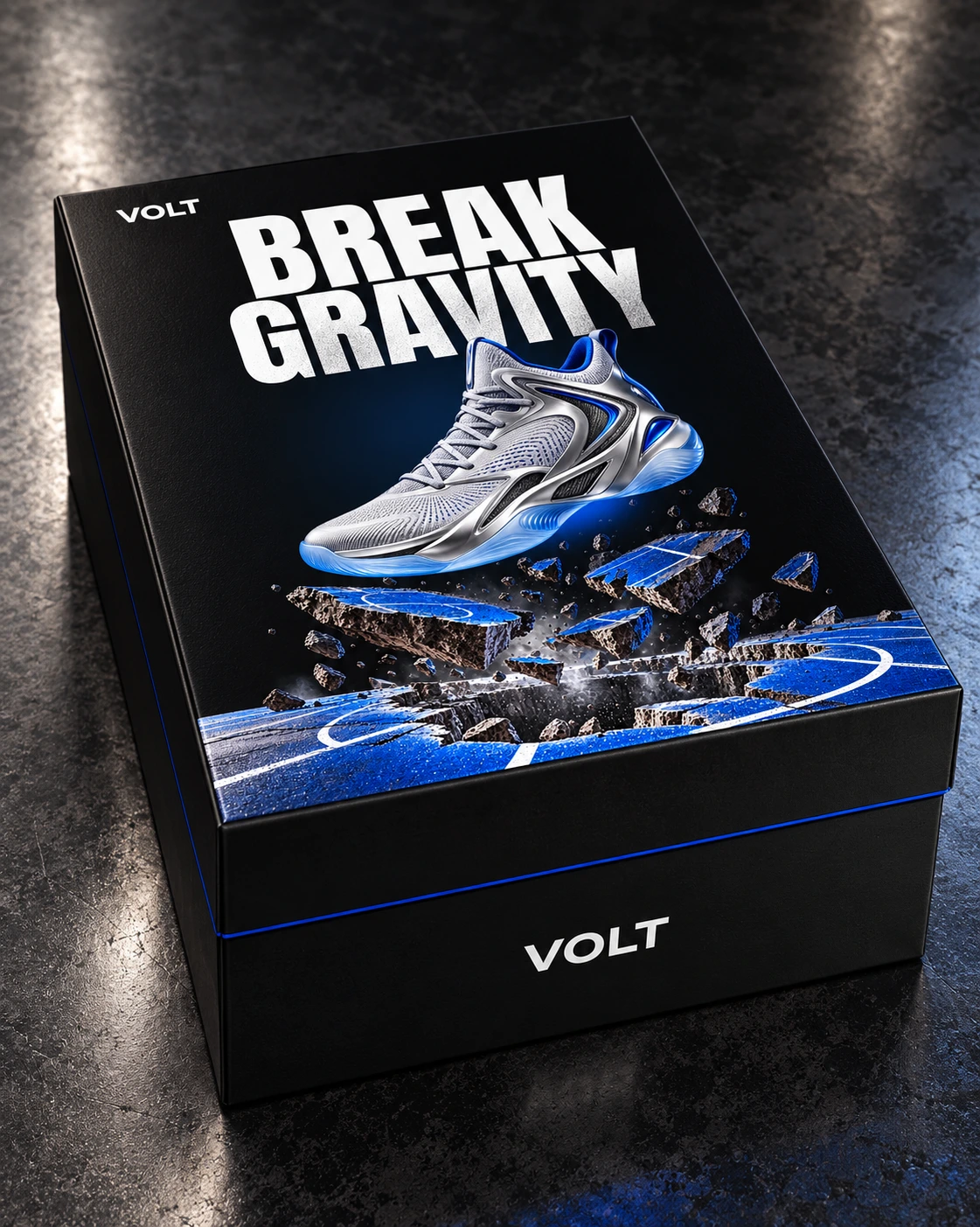 VOLT campaign shoe packaging mockup